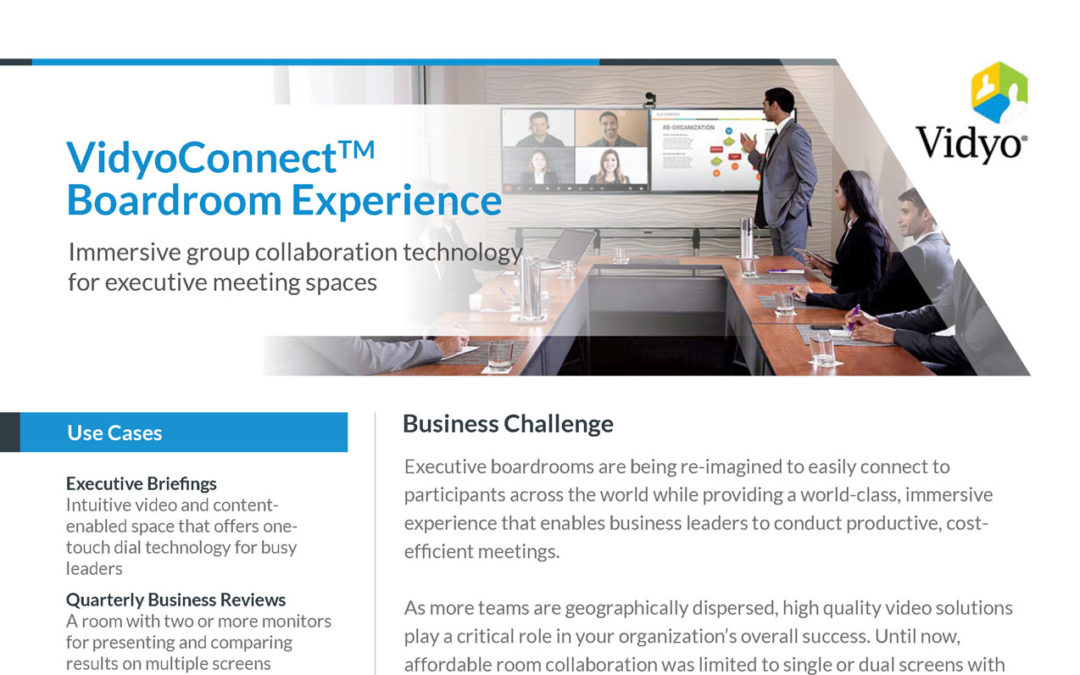 VidyoConnect Boardroom Experience