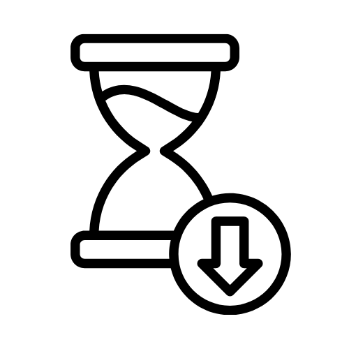reduce waste time icon