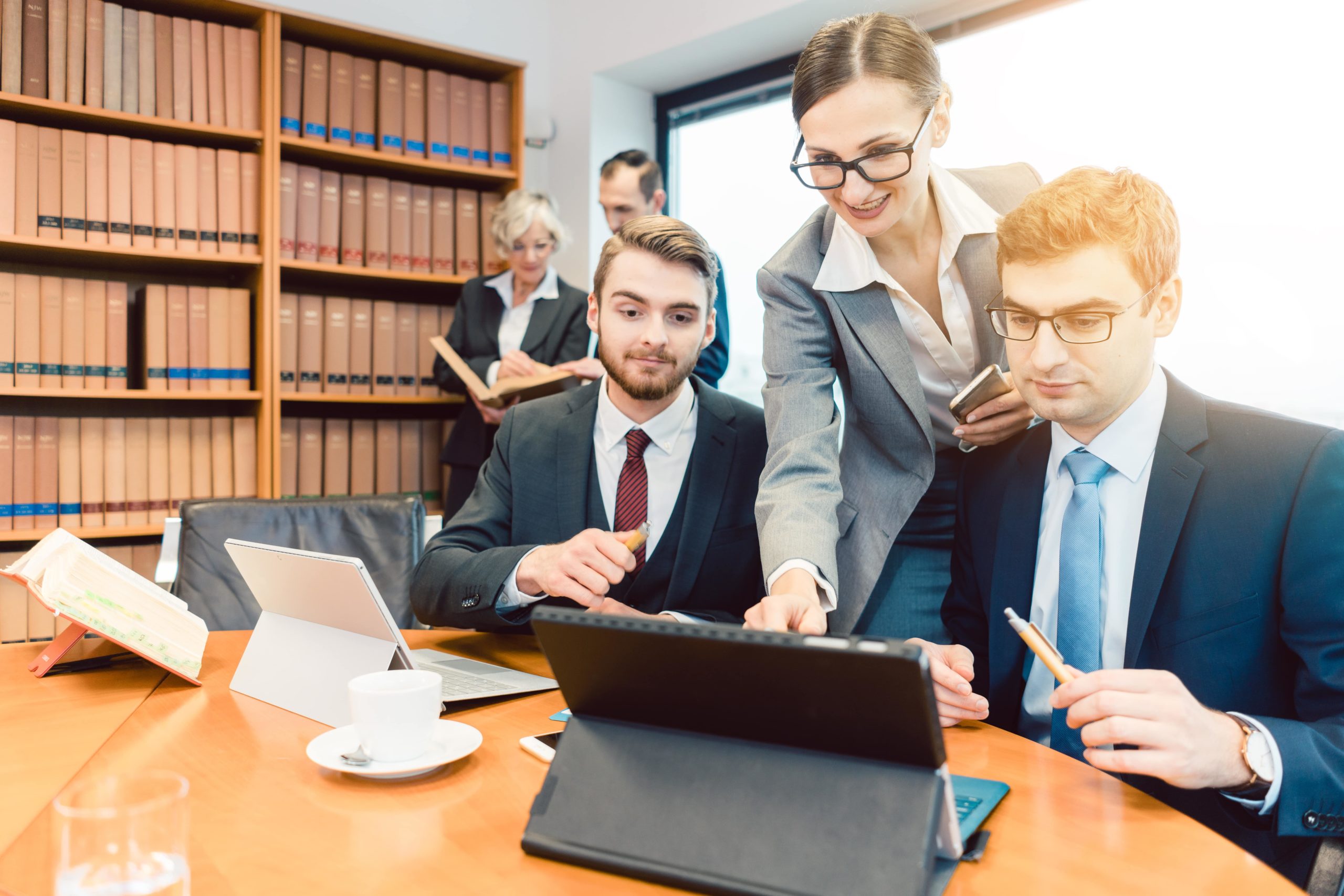 law firm having video conference