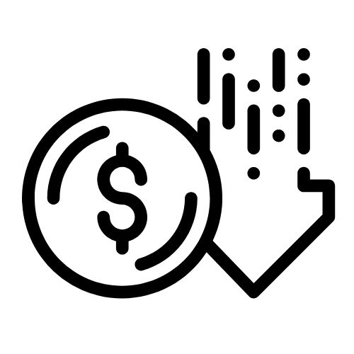 Icône de réduction des coûts