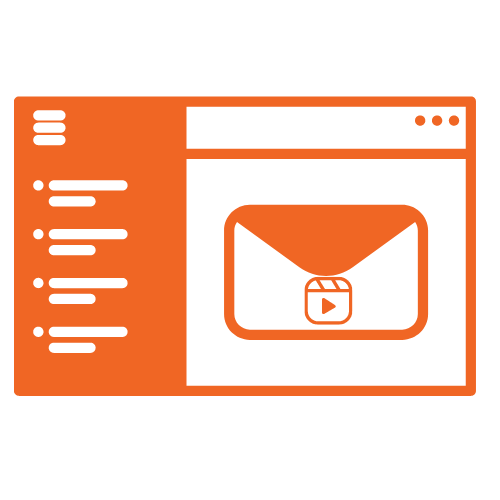 video ingesloten e-mailpictogram
