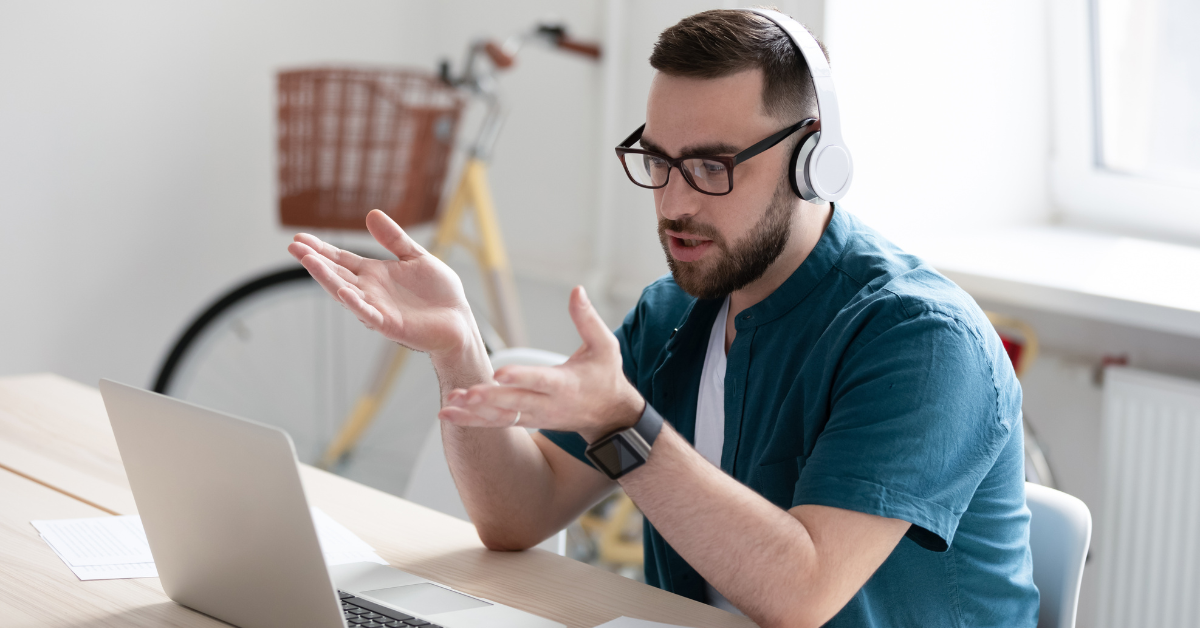 man receiving behavioral health services using his laptop