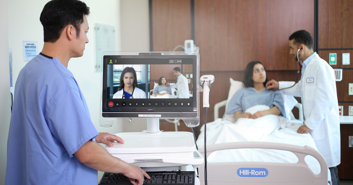 A patient receiving medical assistance from a doctor over video call using Virtual Patient Safety Solutions