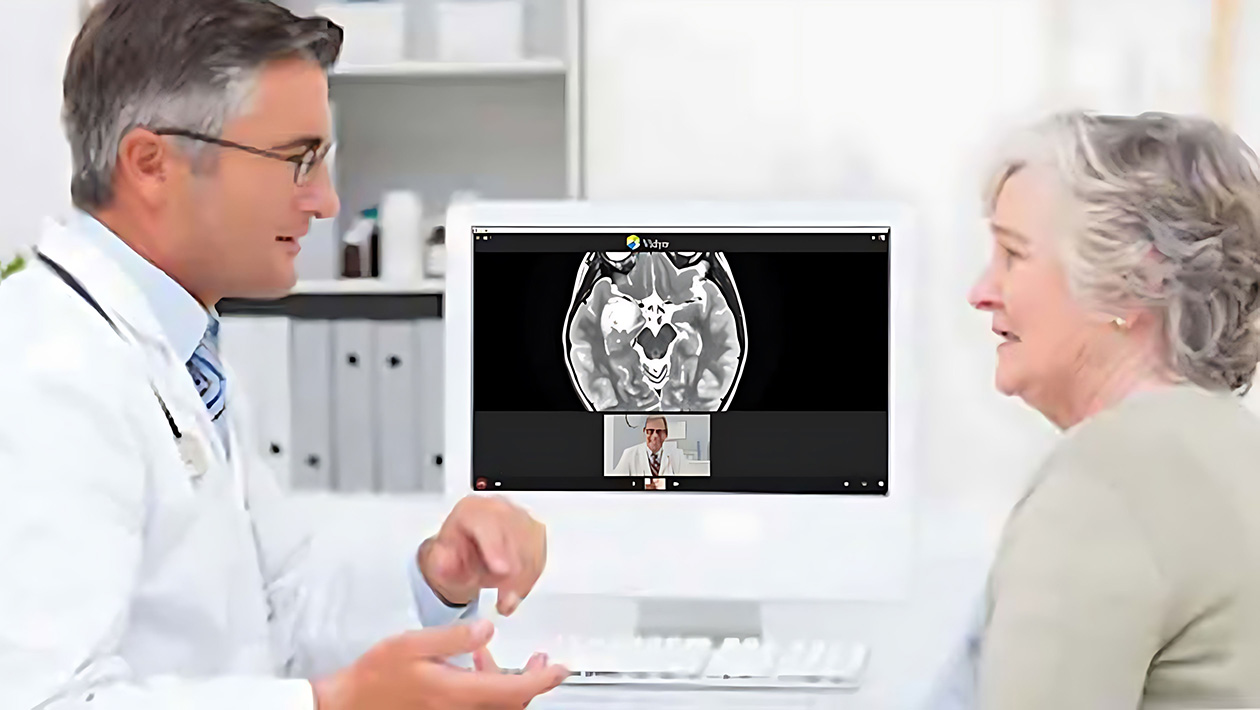 acute care doctor patient monitor brain scan