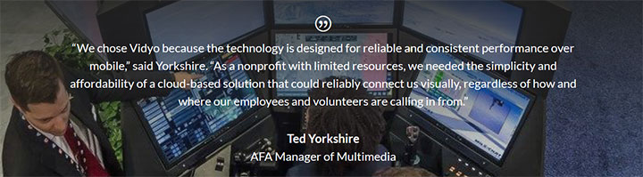 AFA Soars with Vidyo