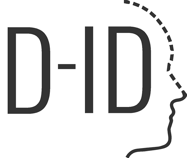 D-ID logo - the letters with the side profile of a face