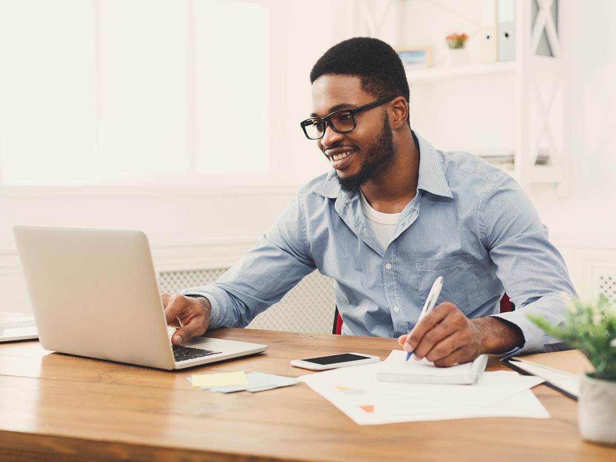 insurance agent doing video learning