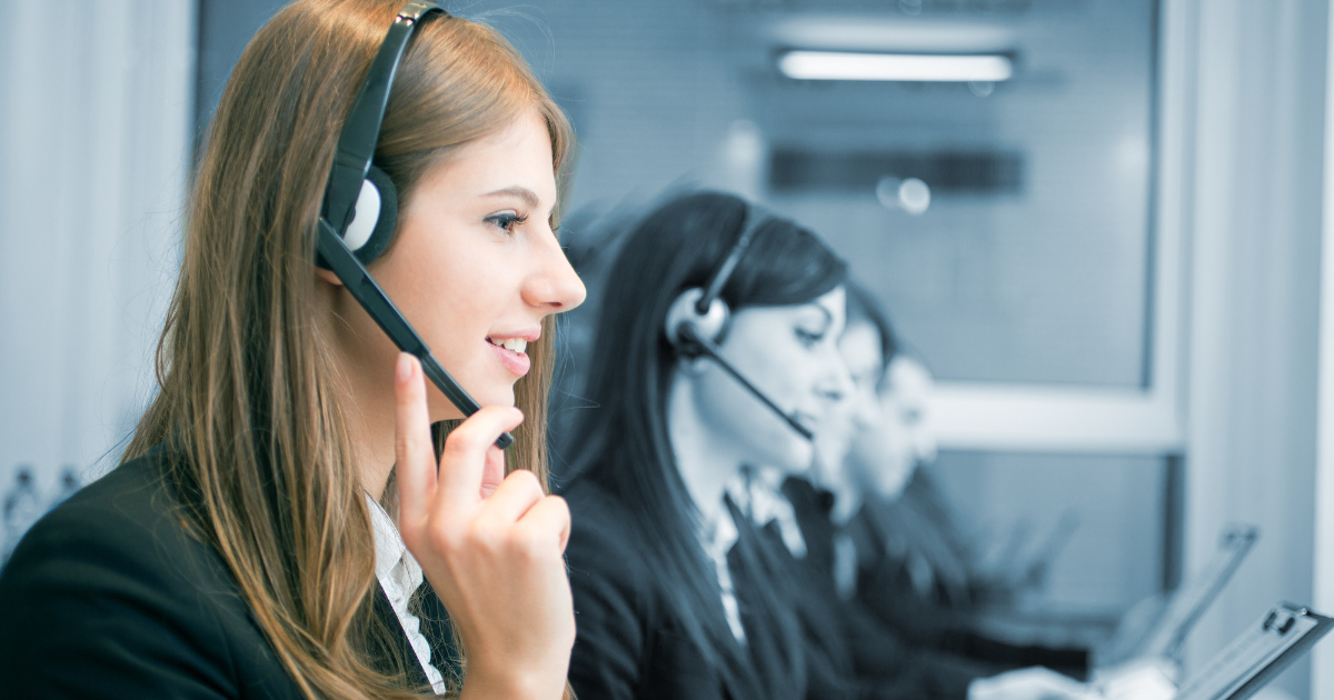 woman working in a call center setting providing customer translation services