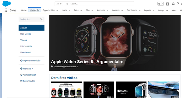 Interface utilisateur pour les vidéos associées