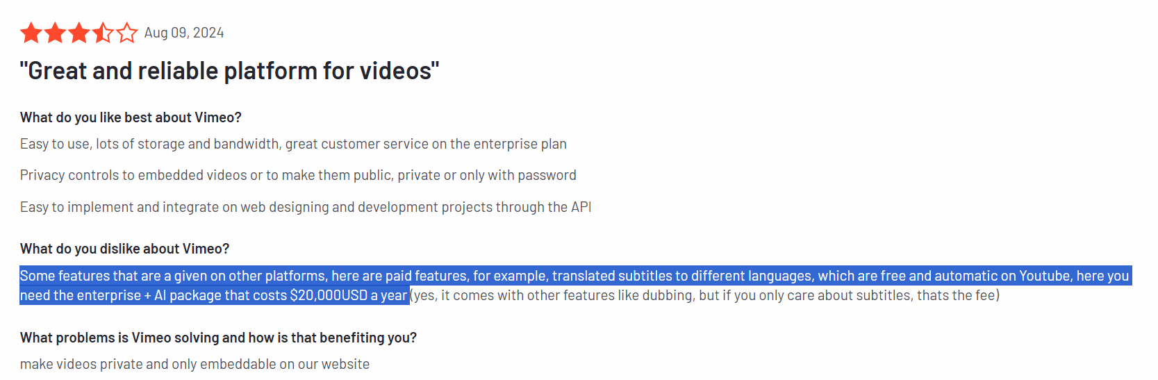 Vimeo-beoordeling Vimeo-beoordeling
