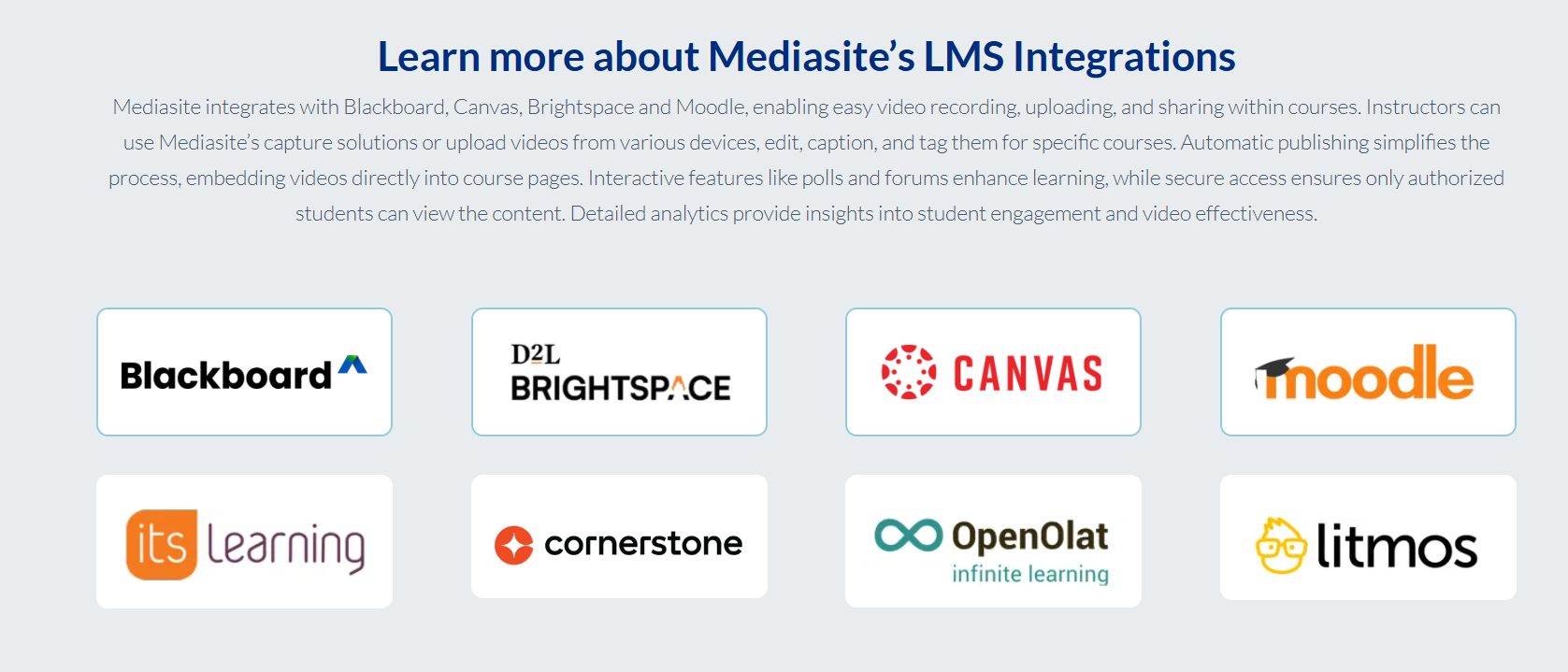 MVMP - 3 Intégration de mediasite LMS