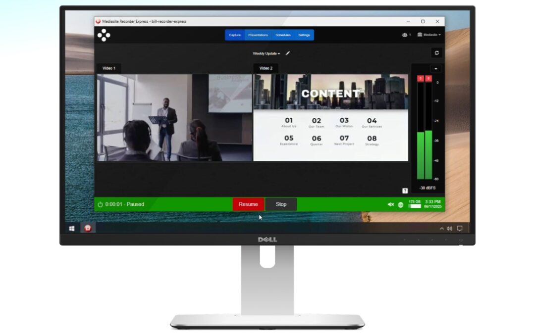Presentamos Mediasite Recorder Express: Captura de conferencias escalable para todas las salas