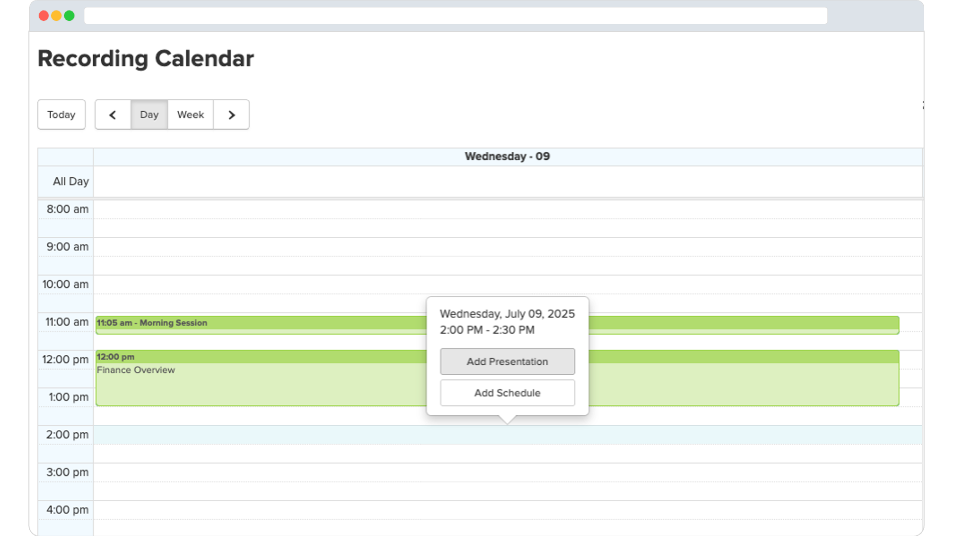 Recorder Express - Schema Aangepaste aanmeldingsafbeeldingen