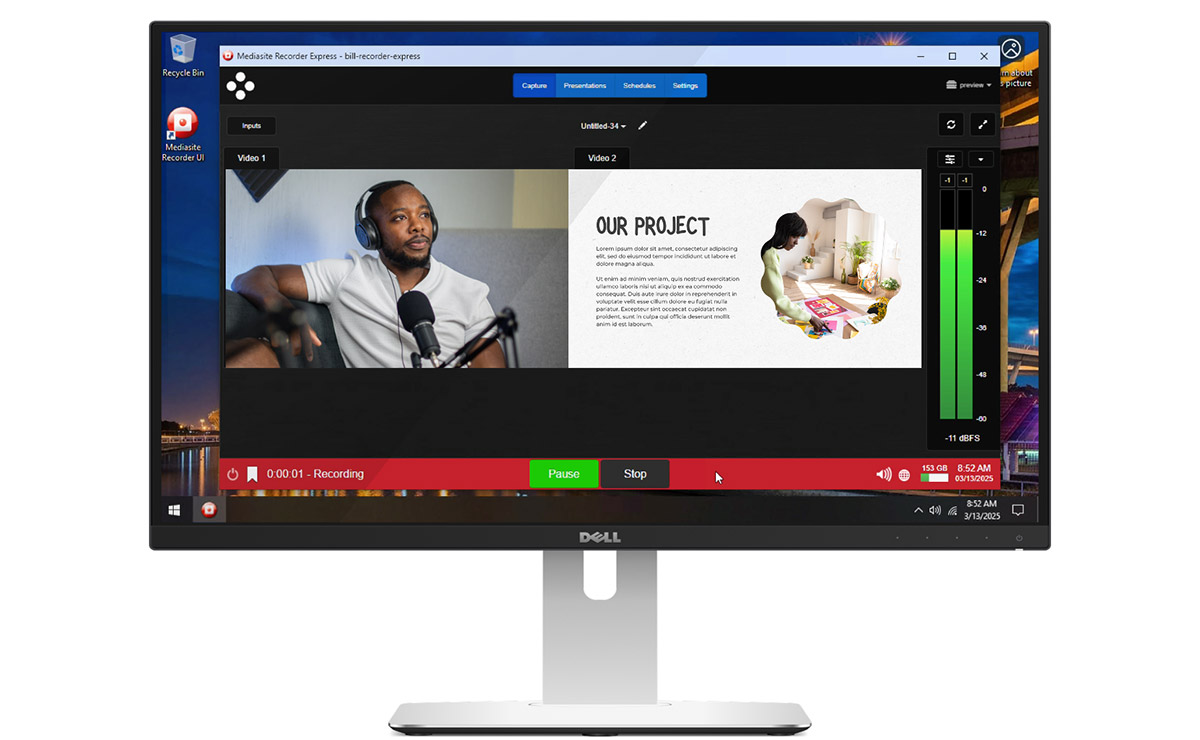 Mediasite Recorder Express softwarematig opnemen