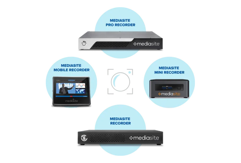 4 images d'enregistreurs mediasite, y compris la version pro